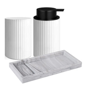Kit Luxo para Banheiro com Dispenser de Espuma e Organizador Castiliani