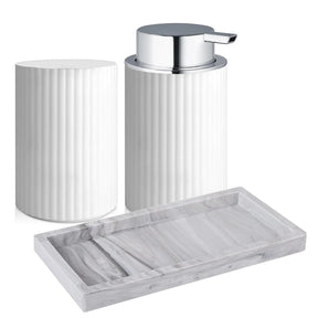 Kit Luxo para Banheiro com Dispenser de Espuma e Organizador Castiliani