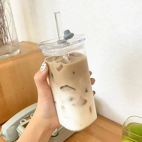 Copo de Café de Vidro Borossilicato Castiliani com Palha e Tampa






