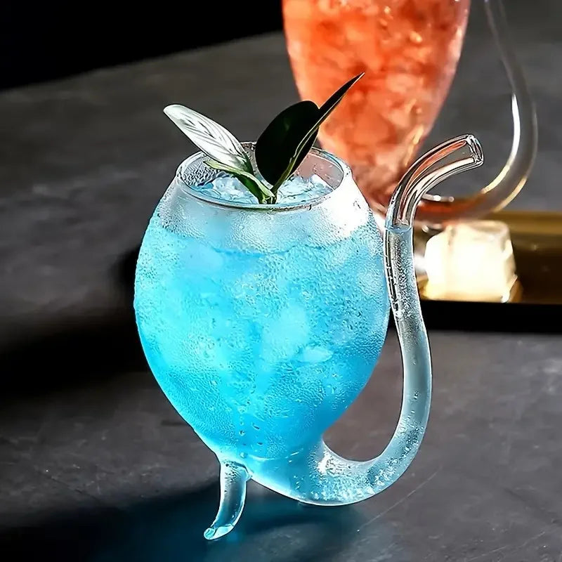Copo de Drink com Canudo de Vidro Castiliani