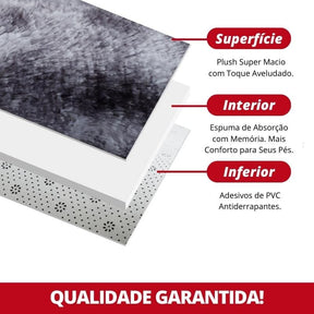 Tapete Felpudo Redondo Castiliani - Cinza Mescla, ideal para decorar sala ou quarto com conforto e elegância

