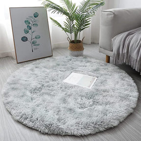 Tapete Felpudo Redondo Castiliani - Cinza Mescla, ideal para decorar sala ou quarto com conforto e elegância

