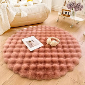 Tapete Para Sala Redondo Peludo Quarto Pelúcia Felpudo da Castiliani