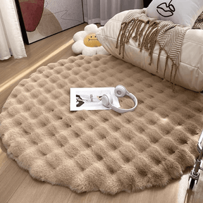 Tapete Para Sala Redondo Peludo Quarto Pelúcia Felpudo da Castiliani