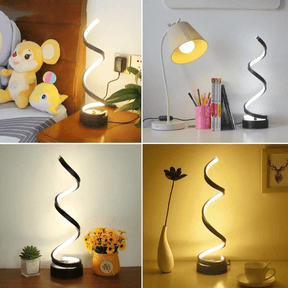 Luminária Abajur de Mesa Ondular LED Castiliani